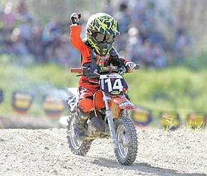 &lt;p&gt;Riley Havens, 6, takes the checkered flag Saturday in the 0-6 category.&lt;/p&gt;