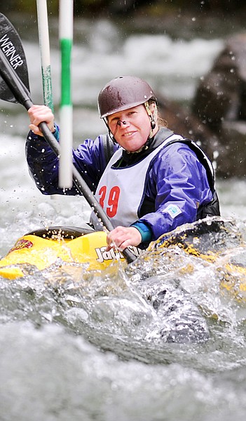 Morgan Sadler paddles in the slalom in 2010 at the Bigfork Whitewater Festival.