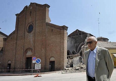 &lt;p&gt;AP Photo/Marco Vasini A man walks in front of a collapsed church in Mirandola, northern Italy, Tuesday. A magnitude 5.8 earthquake struck Tuesday in the same area of northern Italy stricken by another fatal tremor on May 20.&lt;/p&gt;