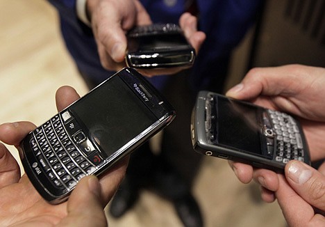 &lt;p&gt;Three people on the floor of the New York Stock Exchange display their Blackberry smartphones, Wednesday, May 30, 2012. Research In Motion Ltd., the maker of the BlackBerry, is in steep decline. The company, once the crown jewel of the Canadian technology industry, is now worth 1 percent of Apple?s market capitalization. (AP Photo/Richard Drew)&lt;/p&gt;