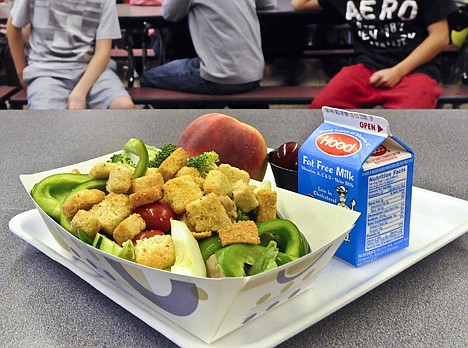 &lt;p&gt;A healthy chicken salad school lunch, prepared under federal guidelines, sitting on display at the cafeteria at Draper Middle School in Rotterdam, N.Y., Sept. 11, 2012.&lt;/p&gt;