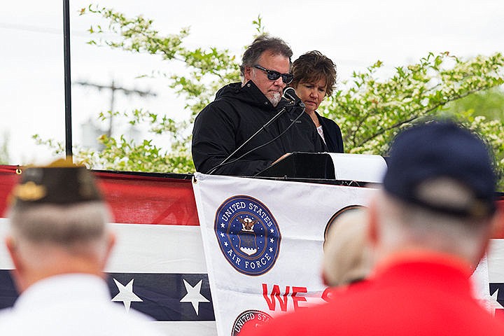 &lt;p&gt;After becoming emotional during a speech, John Holley is comforted by his wife Stacey as the Gold Star parents of SPC Matthew Holley, who died in the Iraq War a decade ago, make presentations during the Memorial Day Remembrance Ceremony at Hayden City hall. The couple are co-authors of &#147;Medals, Flags and Memories.&#148;&lt;/p&gt;