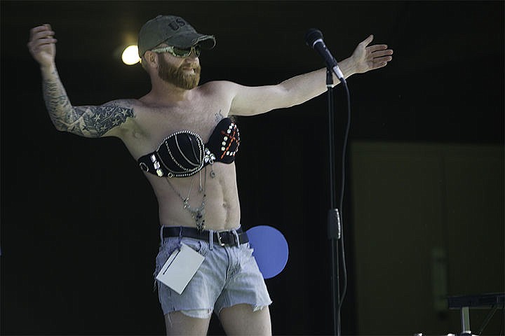 &lt;p&gt;Local war veteran Scott Widmayer models a sons of anarchy themed bra Saturday at Coeur d&#146;Alene City Park.&lt;/p&gt;