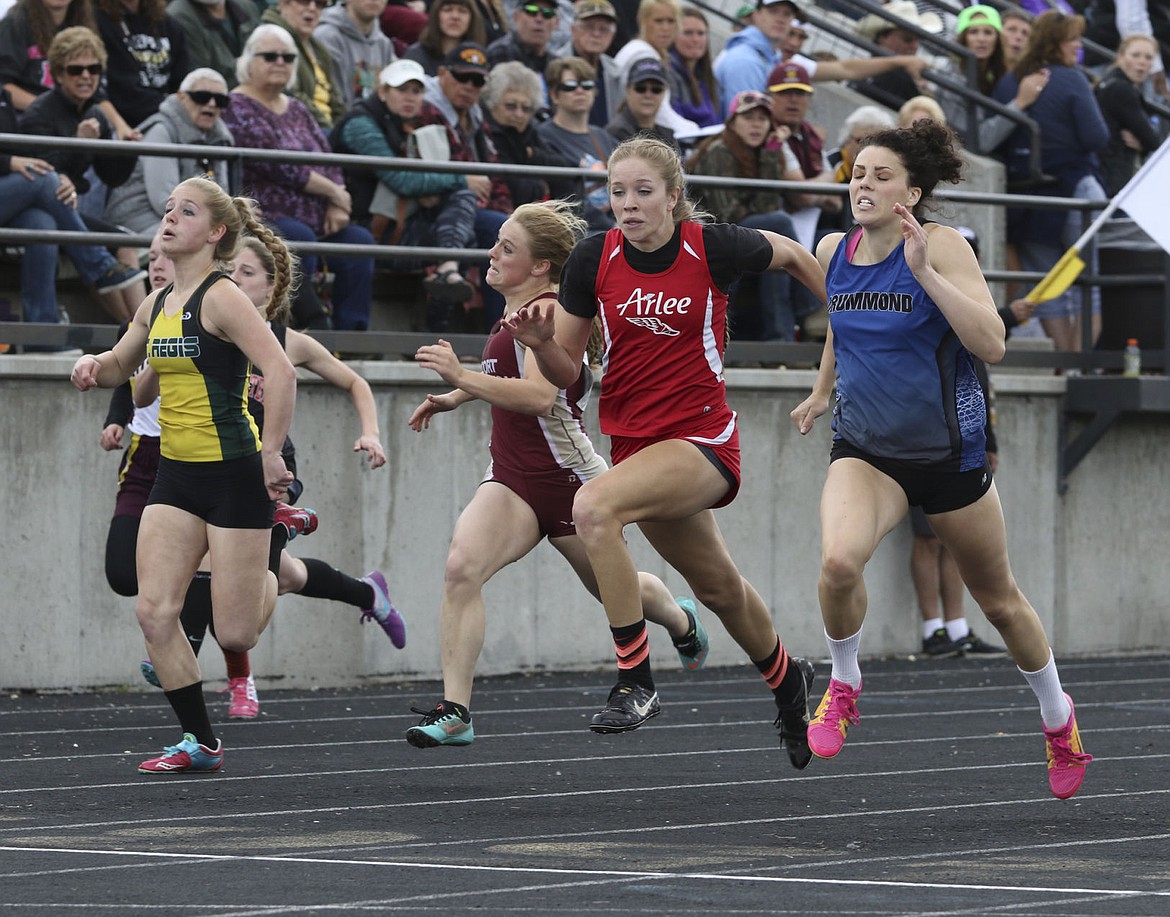 &lt;p&gt;Arlee&#146;s Ashley Revis leans for the finish line during the finals of the 100-meter dash on Saturday. She finished second to the Drummond runner.&lt;/p&gt;&lt;p&gt;&lt;strong&gt;&#160;&lt;/strong&gt;&lt;/p&gt;