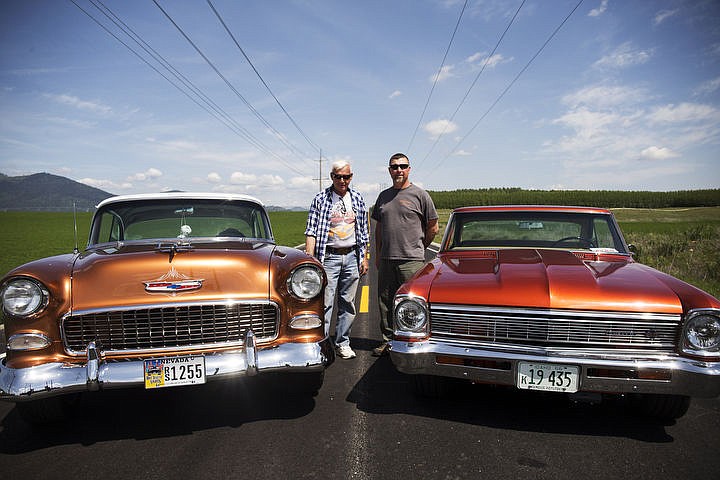 &lt;p&gt;LOREN BENOIT/Press LeRoy Dowd, left, and LaRoy Dowd pose next to their individual cars on Wednesday, May 18, 2016 before heading to Lost in the '50s classic car show this weekend in Sandpoint. LeRoy drives a 1955 Chevy Bel Air while his son will show off his 1966 Chevy Nova Super Sport after just finishing work on the car a couple days ago.&lt;/p&gt;