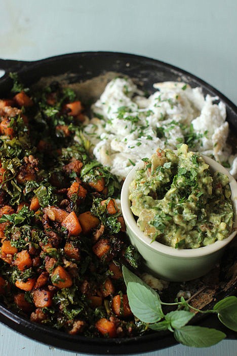 <p>Spicy breakfast hash with scrambled egg whites.</p>