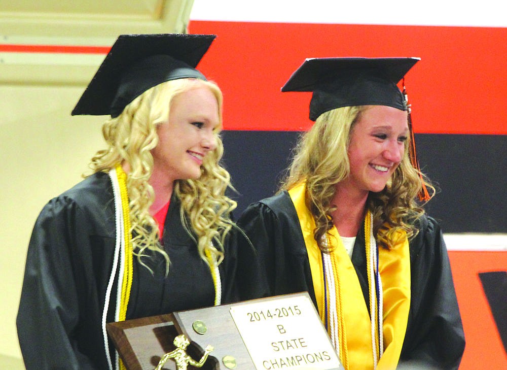 &lt;p&gt;Seniors Kayla Holmes (left) and Hailey Phillips (right) were honored for their academic and athletic achievements during last week's Plains High School graduation. Both Holmes and Phillips were instrumental in the Trotters success over the past few track and field seasons.&lt;/p&gt;