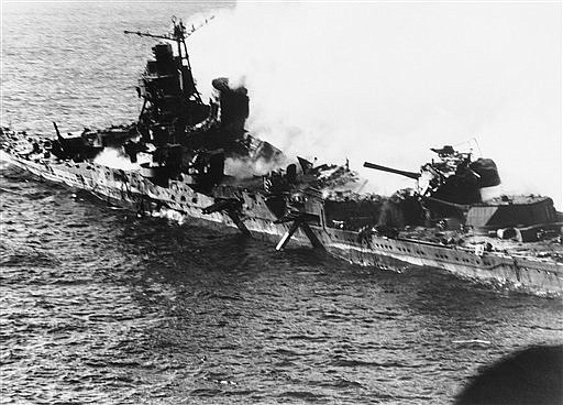 &lt;p&gt;In this June 1942 file photo, a Mogami class Japanese cruiser is the flaming target of carrier-based U.S. naval aircraft in the historic battle of Midway which raged for three days in June 1942. On Monday, June 4, 2012, the Navy marks the 70th anniversary of a battle that turned the tide of World War II. (AP Photo, file)&lt;/p&gt;