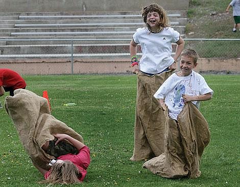 Fifth-grader Gary Wadman pulls with all his might at the tug-of-war at the Thompson Falls field day at the school Thursday. The 11-year-old&#146;s efforts were to no avail, his team lost the heat.