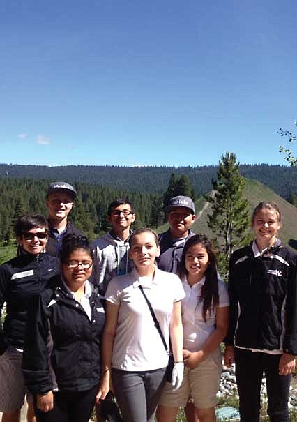 The Wahluke golf team concluded the season at districts at beautiful Suncadia golf resort near Cle Elum. From left, it included boys Collin Ahmann, Darian Favela and Juan Lopez, coach Tiffany Hedman and girls Lizbeth Plaza, Audra Coulson and Lizbeth Agapito and Abby Yorgesen.