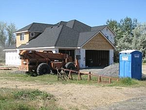 A home is under construction in the Pelican Point area near Moses Lake.