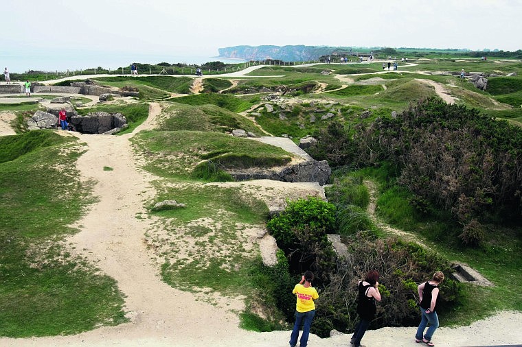 &lt;p&gt;Visitors wander at the Pointe du Hoc, Saturday June 5, 2010. The cliffs at Pointe du Hoc, the Normandy promontory where the Rangers stared down death, have eroded by 10 meters (33 feet) since June 6, 1944. Today, the job is to strengthen the cliffs, not conquer them, and keep the bunker used by the Nazis as an observation point from falling into the pounding sea.(AP Photo/Remy de la Mauviniere)&lt;/p&gt;