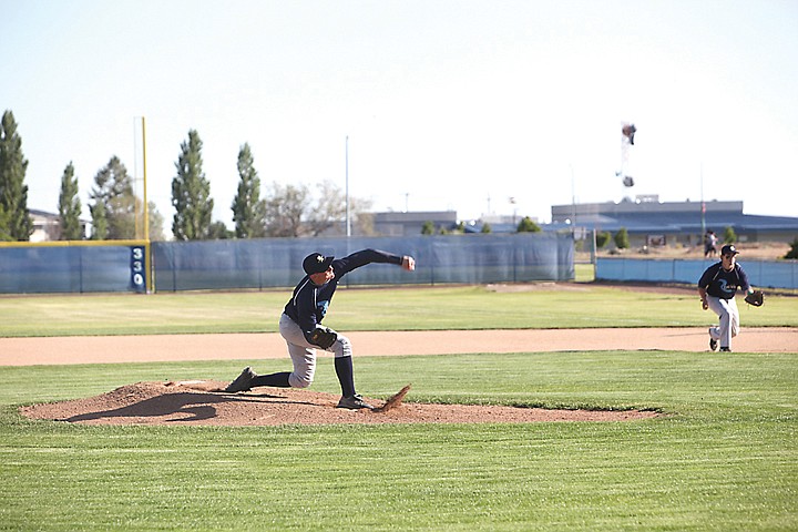 Mitch Yada took the mount for the Columbia Basin River Dogs after being out recently with an injury.