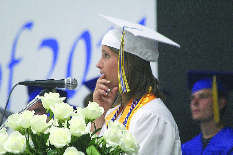 &lt;p&gt;Co-Valedictorian Angela Padden takes a moment to contemplate during her graduation speech.&lt;/p&gt;