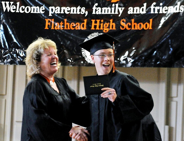 The last 2010 Flathead High graduate to get his diploma, William Lee Zug was all smiles as he walked across the stage.