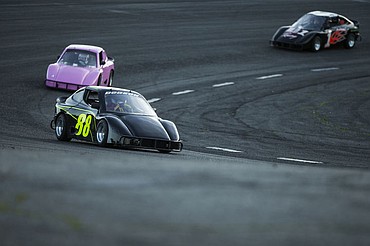 <p>LOREN BENOIT/Press Late models, hobby stock and bandolero cars race during the Columbia River Legends INEX regional event at the Stateline Speedway in Post Falls on Saturday, June 4, 2016.</p>