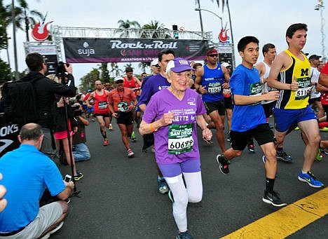 &lt;p&gt;Harriette Thompson, then 91, starts the 2014 Suja Rock 'n' Roll Marathon in San Diego, which she completed, June 1, 2014.&lt;/p&gt;