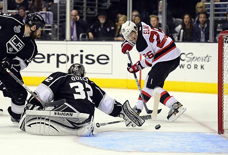 &lt;p&gt;New Jersey Devils Patrik Elias (26), of Czech Republic, shoots the puck past Los Angeles Kings goalie Jonathan Quick (32) for a goal in the third period during Game 4 of the NHL hockey Stanley Cup finals, Wednesday, June 6, 2012, in Los Angeles. (AP Photo/Mark J. Terrill)&lt;/p&gt;