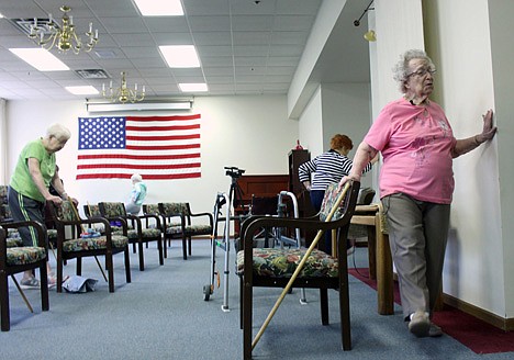 &lt;p&gt;Hildegard Gigl, right, leads a twice weekly exercise class at Hawthorne Terrace independent retirement center in Wauwatosa, Wis. Gigl, who turns 99 in June, is the oldest one in the class. &quot;I'm getting older but I'm not getting old,&quot; said Gigl, whose half-hour class includes pushups against a wall and weightlifting with soup cans to &quot;In the Mood&quot; and other Big Band tunes.&lt;/p&gt;