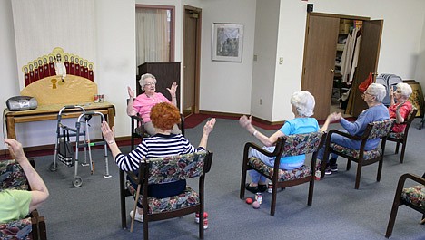 &lt;p&gt;Hildegard Gigl, leads a twice weekly exercise class at Hawthorne Terrace independent retirement center in Wauwatosa, Wis., on April 29.&lt;/p&gt;