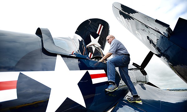 &lt;p&gt;Steve Bakke boards a Navy F4U-5 Corsair on Wednesday, May 29, at Glacier International Airport. (Brenda Ahearn/Daily Inter Lake)&lt;/p&gt;