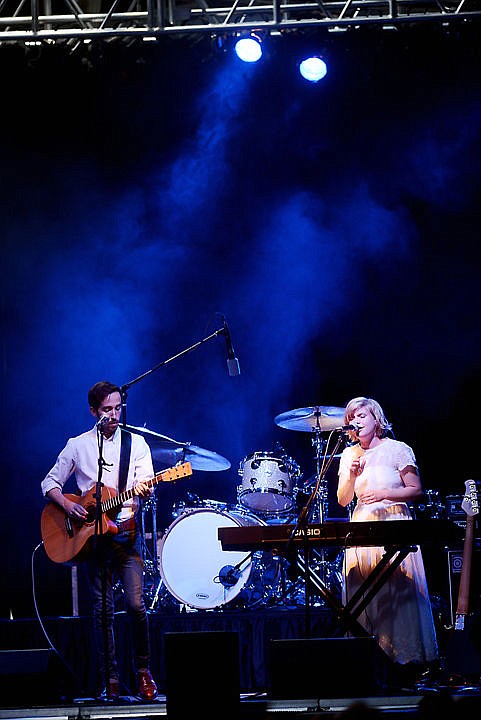 <p>Guitarist Leon Gregory and singer/songwriter Shayla Smith, the duo Flannel Graph, perform as the opening act at the Steven Curtis Chapman concert on Wednesday, May 18, at the Flathead County Fairgrounds in Kalispell.</p>