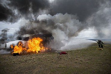 <p>LOREN BENOIT/Press As part of the Cascadia Rising training scenario, more than 70 first responders participated in a training exercise for a two-plane crash on Friday, June 10, 2016 at the Coeur d'Alene Airport. To make the scenario realistic, 24 volunteers acted as victims of the crash, and first responders had to assess and treat the victims on-scene as they would in a real crash. To purchase photo, please visit cdapress.com/photos</p>