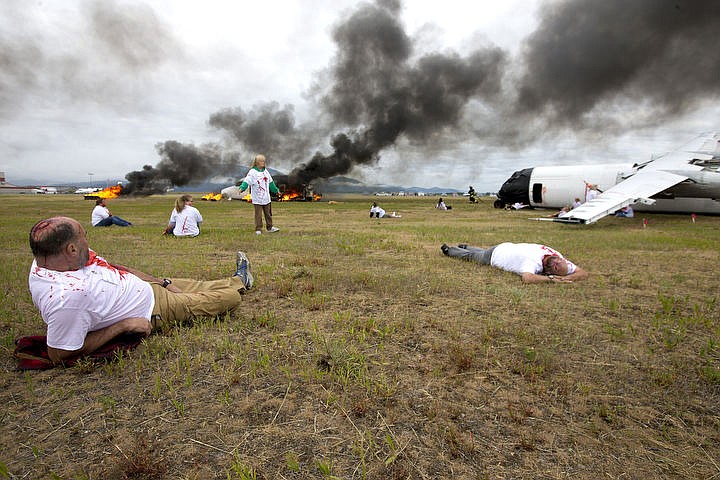 &lt;p&gt;As part of the Cascadia Rising training scenario, more than 70 first responders participated in a training exercise for a two-plane crash on Friday, June 10, 2016 at the Coeur d'Alene Airport. To make the scenario realistic, 24 volunteers acted as victims of the crash, and first responders had to assess and treat the victims on-scene as they would in a real crash. To purchase photo, please visit cdapress.com/photos&lt;/p&gt;