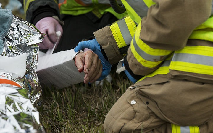 &lt;p&gt;LOREN BENOIT/Press As part of the Cascadia Rising training scenario, more than 70 first responders participated in a training exercise for a two-plane crash on Friday, June 10, 2016 at the Coeur d'Alene Airport. To make the scenario realistic, 24 volunteers acted as victims of the crash, and first responders had to assess and treat the victims on-scene as they would in a real crash. To purchase photo, please visit cdapress.com/photos&lt;/p&gt;