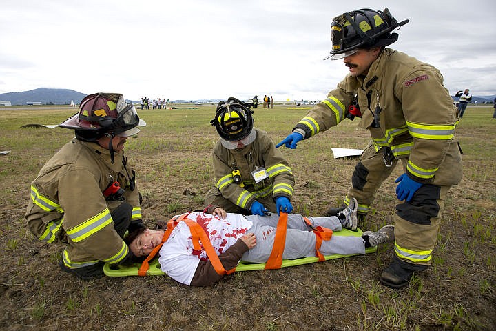 &lt;p&gt;As part of the Cascadia Rising training scenario, more than 70 first responders participated in a training exercise for a two-plane crash on Friday, June 10, 2016 at the Coeur d'Alene Airport. To make the scenario realistic, 24 volunteers acted as victims of the crash, and first responders had to assess and treat the victims on-scene as they would in a real crash. To purchase photo, please visit cdapress.com/photos&lt;/p&gt;