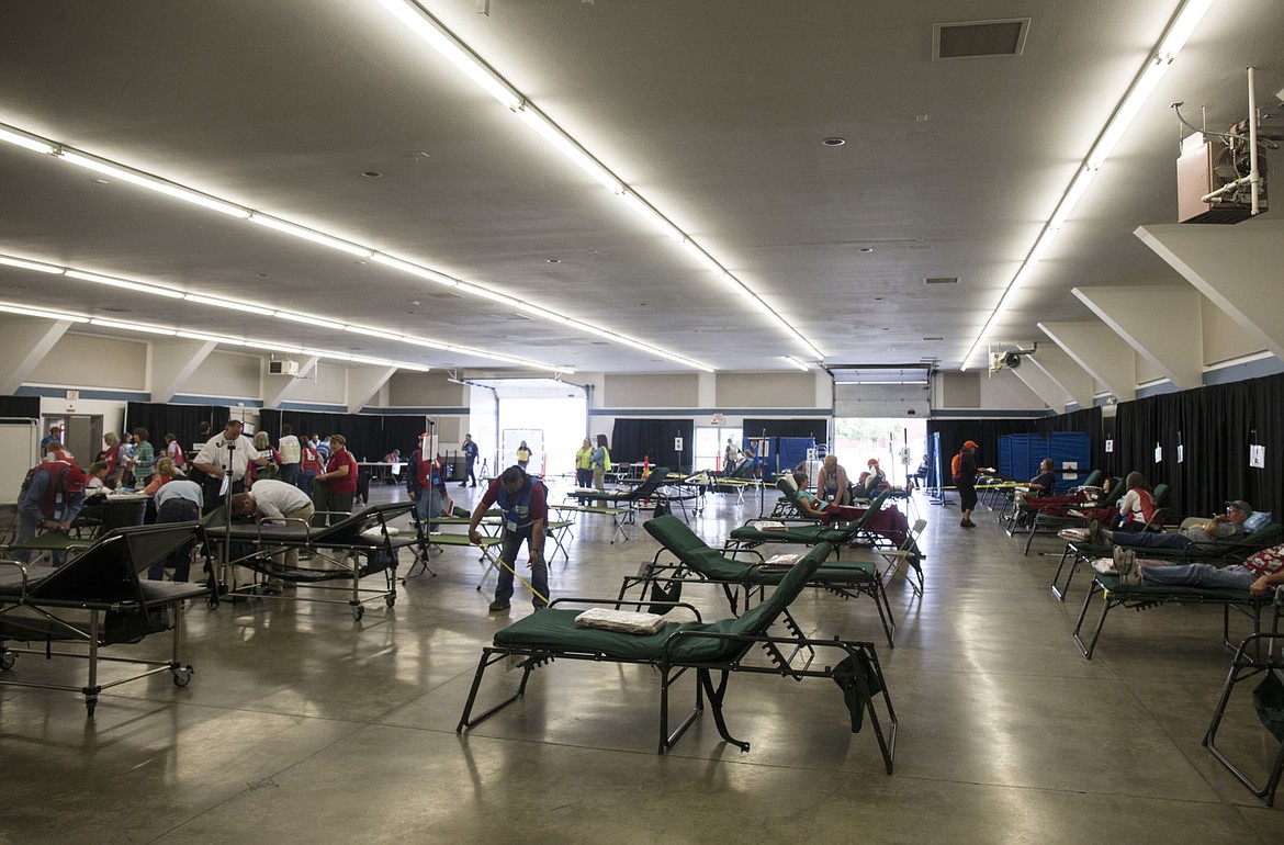 &lt;p&gt;Emergency personnel set up around 50 beds inside one of the Fairground buildings for fictional evacuees.&lt;/p&gt;