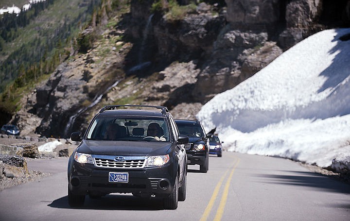 &lt;p&gt;&lt;strong&gt;Traffic makes&lt;/strong&gt; its way up Going-to-the-Sun Road on Thursday in Glacier National Park. The road opened to Logan Pass to vehicles earlier that morning. (Brenda Ahearn/Daily Inter Lake)&lt;/p&gt;