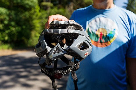 &lt;p&gt;The helmet Kevin Fuhr wore in his cycling accident last fall was significantly damaged. Fuhr plans to use the helmet as an aid in promoting helmet safety with area youth.&lt;/p&gt;