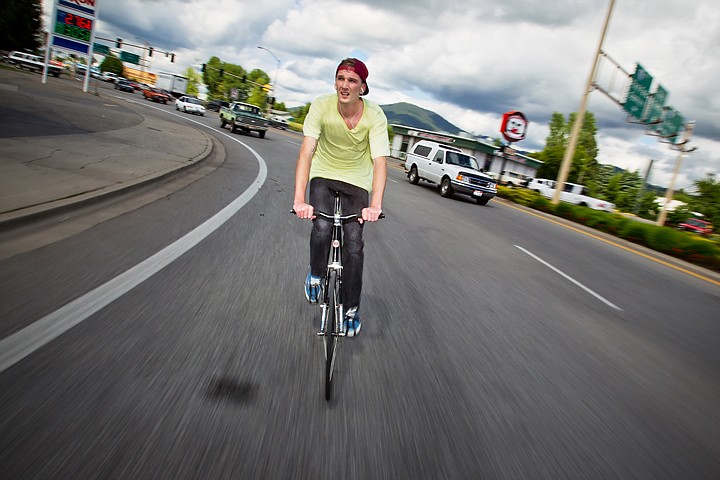 &lt;p&gt;Noel Riske, 23, cruises his fixed gear bicycle on Third Street in Coeur d'Alene Friday during a ride. A growing bike culture in the area is prompting the Lake City to consider more programs, such as bike sharing, that could encourage more cyclists to pedal the streets.&lt;/p&gt;