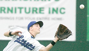 &lt;p&gt;Centerfielder Andrew Haggerty 3rd out top of 2 first game of a doubleheader vs Kalispell A&lt;/p&gt;
