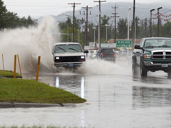 &lt;p&gt;Drivers make their way through flooding on U.S. 2 in Evergreen on Wednesday, June 6. The National Weather Service issued a flood watch on Tuesday, June 5, though Thursday evening, June 7.&lt;/p&gt;