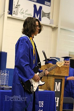 &lt;p&gt;Co-valedictorian Nick Johnson plays the national anthem to kick off the graduation ceremony.&lt;/p&gt;