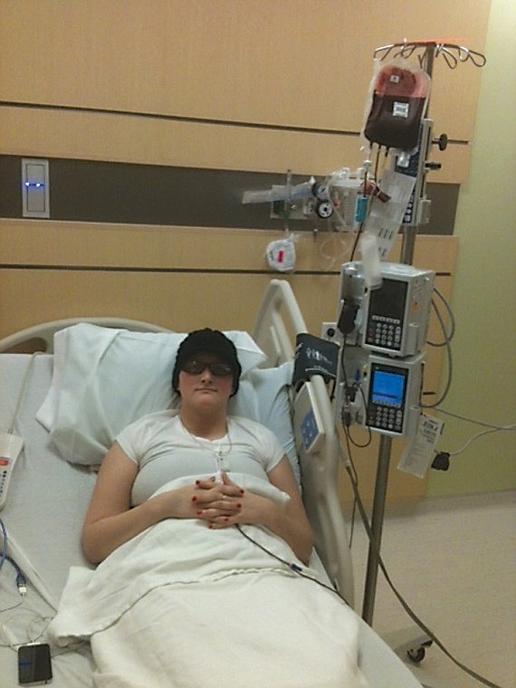 Royal City leukemia patient Michelle Wallace receives another injection of blood or platelets at the Seattle Cancer Care Alliance infusion center.