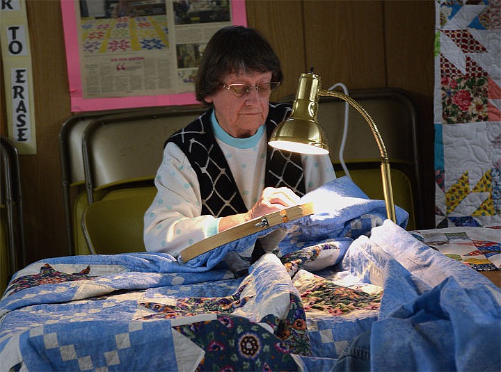 &lt;p&gt;Mary Ann Keast stitches a quilt top.&lt;/p&gt;