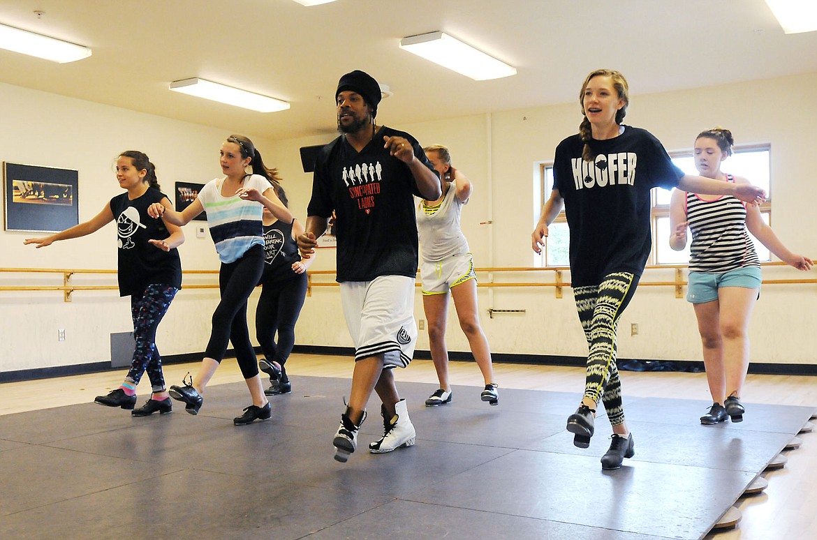 &lt;p class=&quot;p1&quot;&gt;&lt;strong&gt;Guest instructor&lt;/strong&gt; Derick Grant leads a group of FeatxFeet dancers through rehearsal on Wednesday at the O&#146;Shaughnessy Center in Whitefish. Local students have spent the week dancing with professional tap instructors in a summer workshop, which will culminate with a full show on Friday night.&lt;/p&gt;