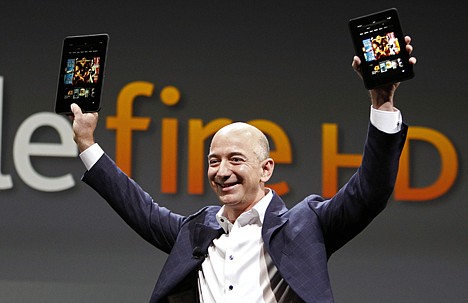 &lt;p&gt;In this Sept. 6, 2012 photo, Jeff Bezos, CEO and founder of Amazon, introduces the Amazon Kindle Fire during an event in Santa Monica, Calif. Amazon, the corporate juggernaut that started out with books and soon moved into music, video, cloud computing and Kindle e-readers, is hosting a launch event today in Seattle, and media reports indicate the product will be an Amazon phone.&lt;/p&gt;