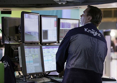 &lt;p&gt;Specialist Patrick King works at his post on the floor of the New York Stock Exchange Monday, June 18, 2012. U.S. stocks are falling after the opening bell as Europe's debt crisis roils markets despite the victory of a pro-Europe party in Greek elections. (AP Photo/Richard Drew)&lt;/p&gt;