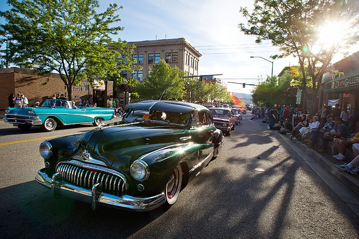 &lt;p&gt;A 1948 Buick Super leads a group of classic cars up Sherman Avenue during Car D'Lane on Friday/&lt;/p&gt;