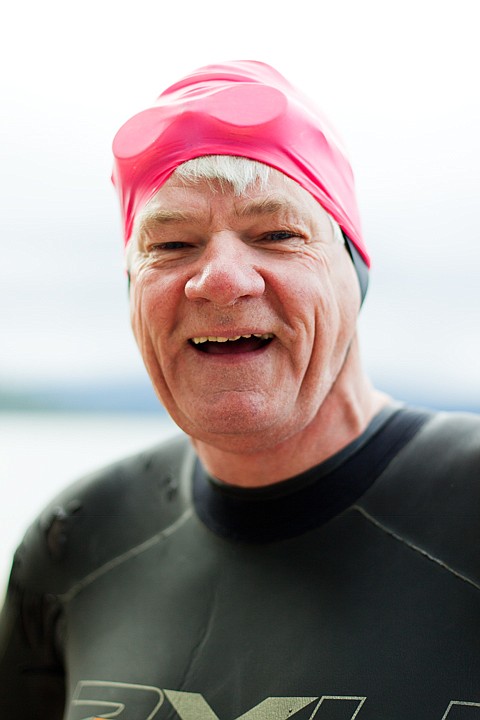 <p>SHAWN GUST/Press Thomas Aylward,63, is planning to compete in this weekend's Ironman Coeur d'Alene.</p>