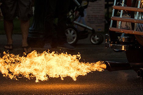 &lt;p&gt;Fire comes out of the exhaust of a vintage Model-T during the Car d'Lane cruse in Coeur d'Alene on Friday evening.&lt;/p&gt;