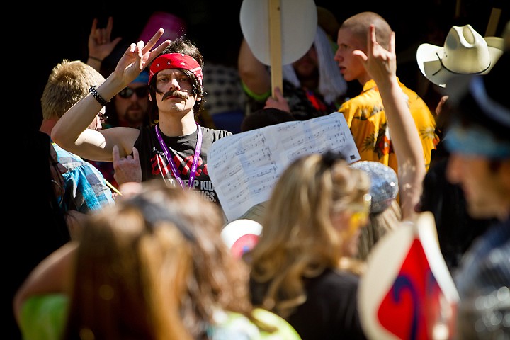 &lt;p&gt;JEROME A. POLLOS/Press John Trunkey calls for silence as Idaho Drug Free Youth's Summit summer camp staff and counselors are introduced Monday at Camp Lutherhaven. Teenagers from all over Idaho gathered for the four-day camp that enforces drug and alcohol free lifestyles.&lt;/p&gt;