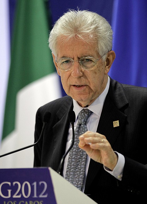 &lt;p&gt;Italy?s Prime Minister Mario Monti speaks at a press conference during the G20 summit in Los Cabos, Mexico, Tuesday, June 19, 2012. (AP Photo/Eduardo Verdugo)&lt;/p&gt;