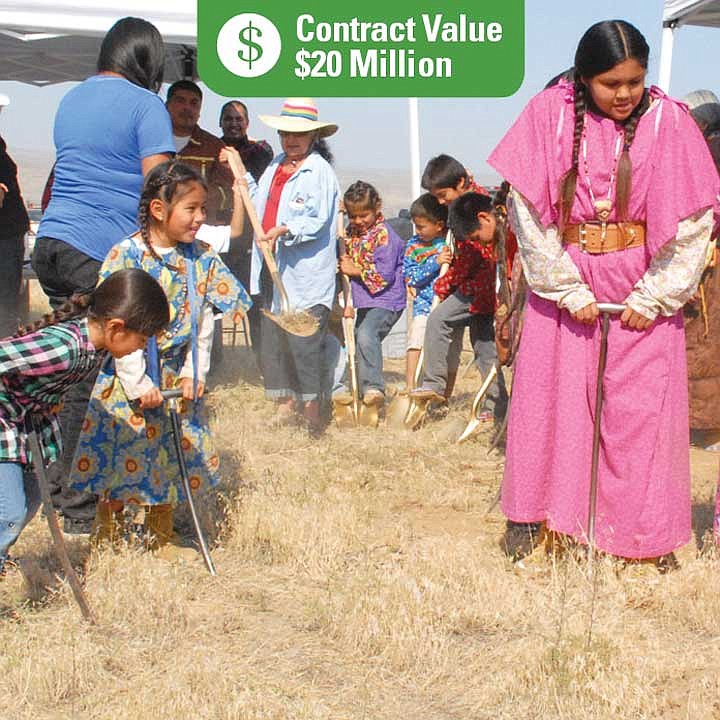 Members of the Wanapum Tribe participate in the ground breaking ceremony in August of last year.