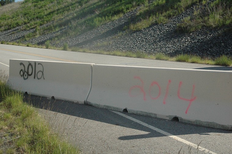 &lt;p&gt;Jersey barrier on the north hill that have just appeared.&#160; This
photo demonstrates the battle going on between classes and is mild
compared to other graffiti around the county.&lt;/p&gt;