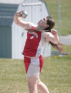 Arlee's Aspen Meideinger placed second in the shot put reaching 29-10 1/2.